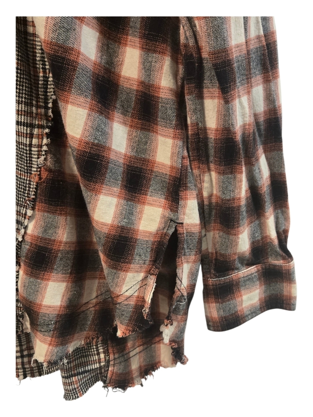 We The Free Wildfire 100% Cotton Mixed Plaid Half Button Long Sleeve Top Small - Picture 4 of 7